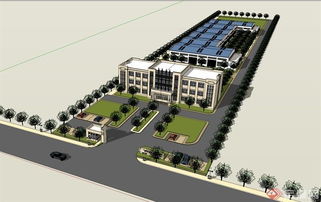 現代風格食品工廠廠房與辦公樓一體化SU模型圖文設計制作解析